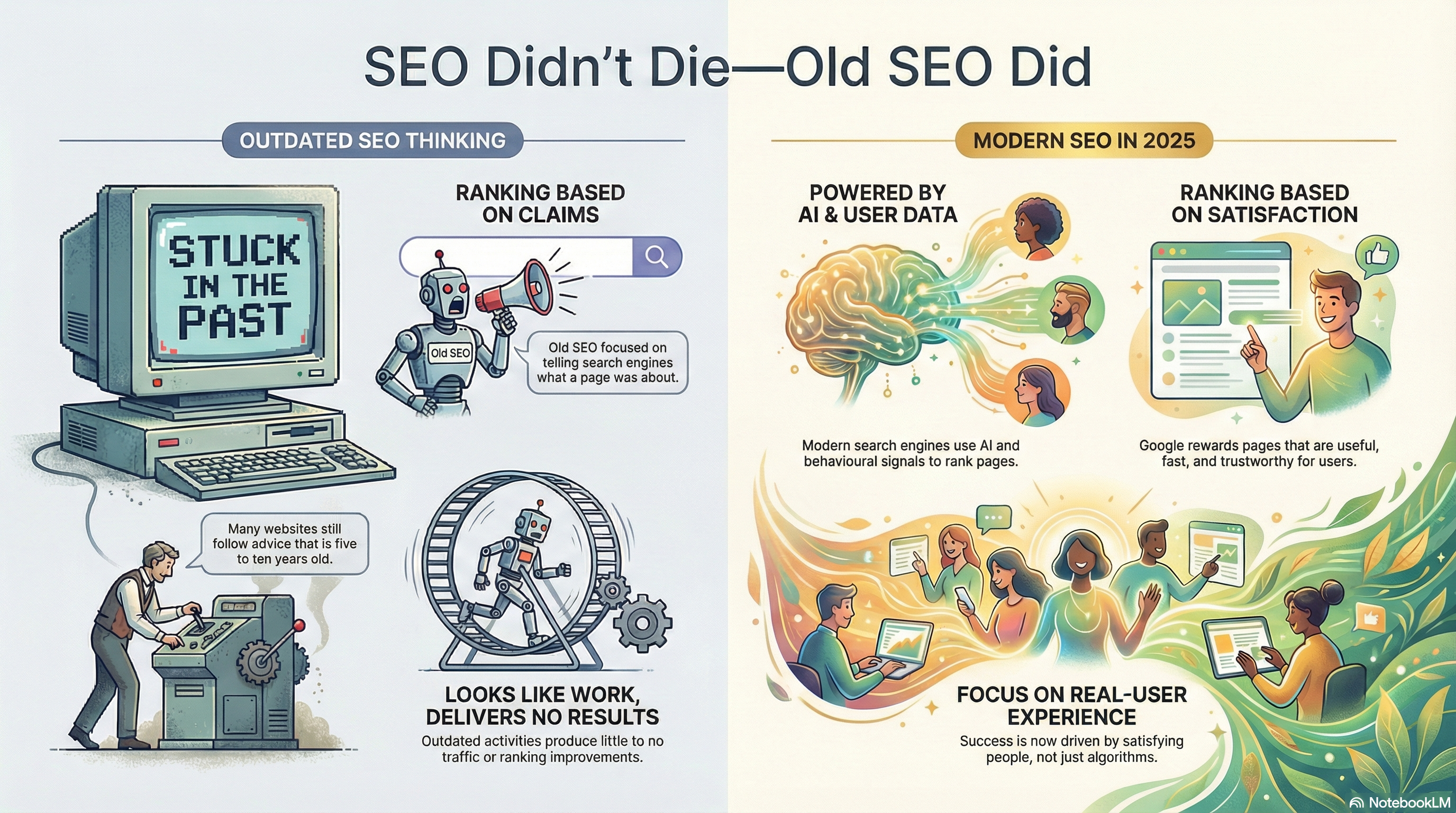 SEO Myths vs Reality Concept